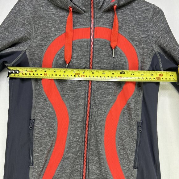 Lululemon Women’s Stride Jacket II Hoodie Full-Zip Size 6 Grey Red Activewear - Picture 5 of 9